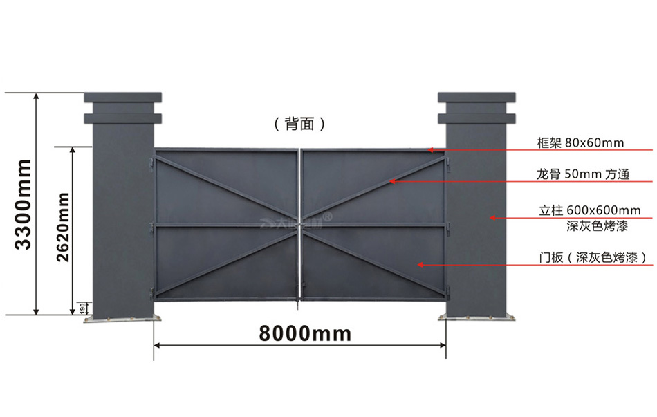 工地烤漆雙開門-鋼結構工地大門 可定制化生產